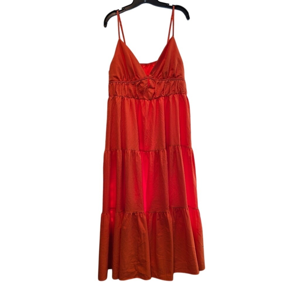 Orange Spaghetti Strap Tiered Maxi Dress, Festival, Summer Dress, Resortwear